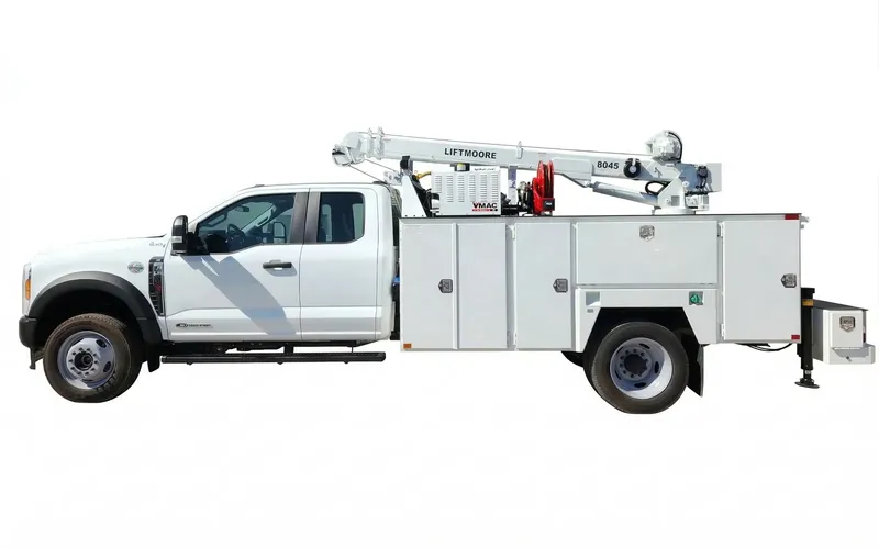 Crane boom truck